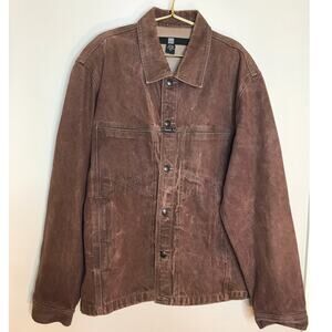 Marithe Francois Girbaud Vintage Brown Jean Jacket  XXL Button Front